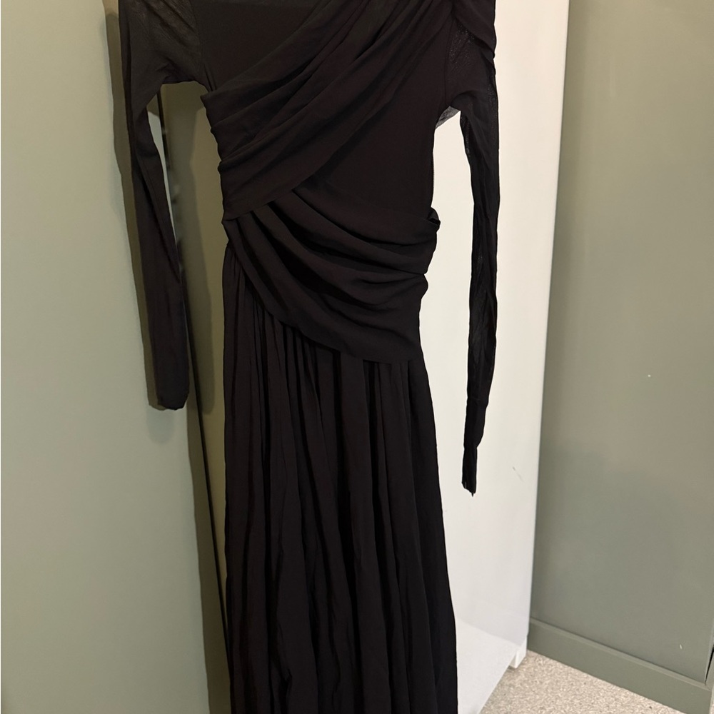 Philosophy Black Midi Mesh Dress